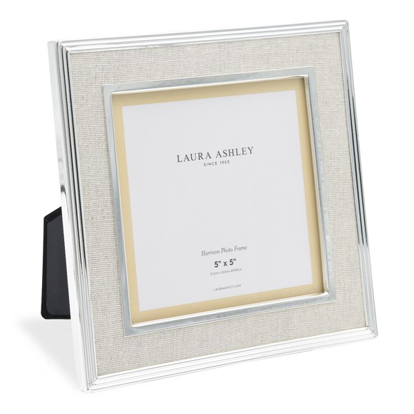 (image for) Harrison Photo Frame Polished Silver Linen 5" x 5"